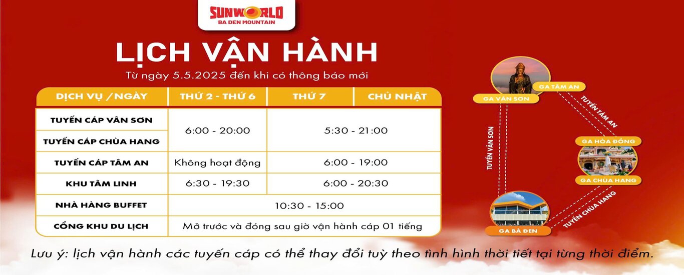 Lịch vận hành