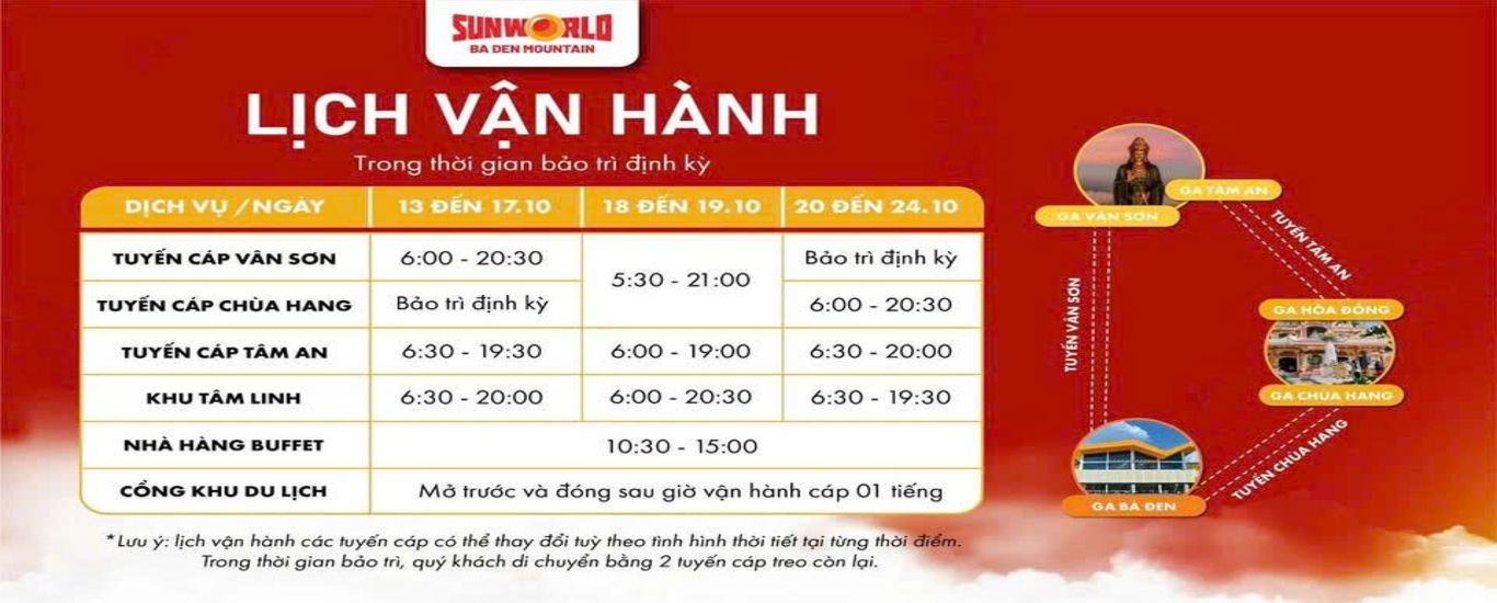 Lịch vận hành