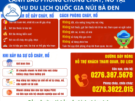 CẢNH BÁO PHÒNG CHÓNG CHÁY, NỔ TẠI KHU DU LỊCH QUỐC GIA NÚI BÀ ĐEN